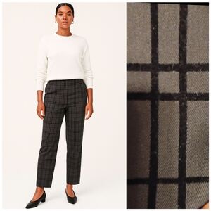 Dark Academia Talbots Stretch Plaid High Waist Black Pants Velvet Stripes 10